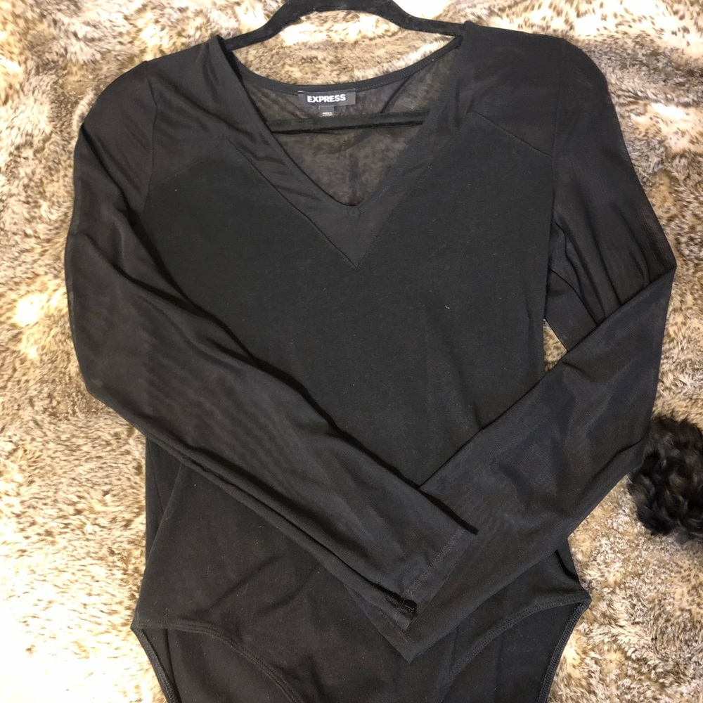 Express black mesh bodysuit